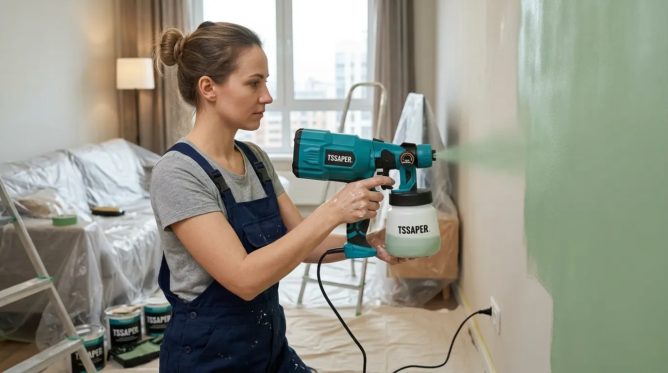 Pistola Elétrica para Pintura Tssaper Prática e Leve para Uso Profissional